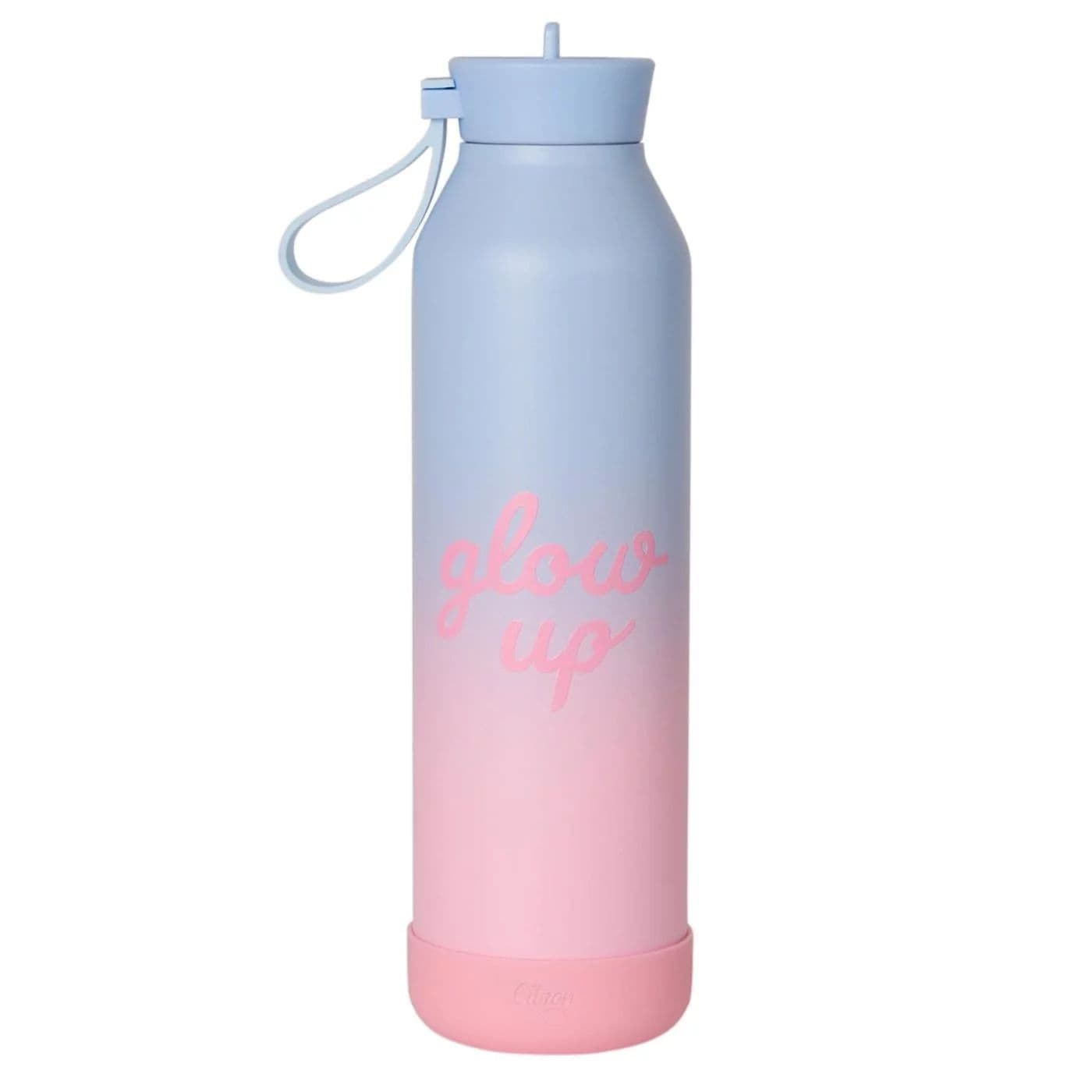 Gourde isotherme triple paroi - Glow up bleu rose (750ml)