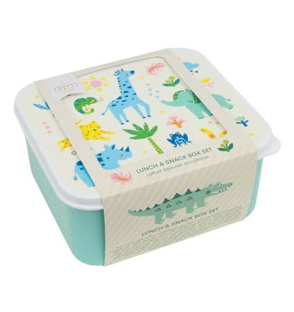 Set de 4 boîtes à tartines/goûter - Jungle