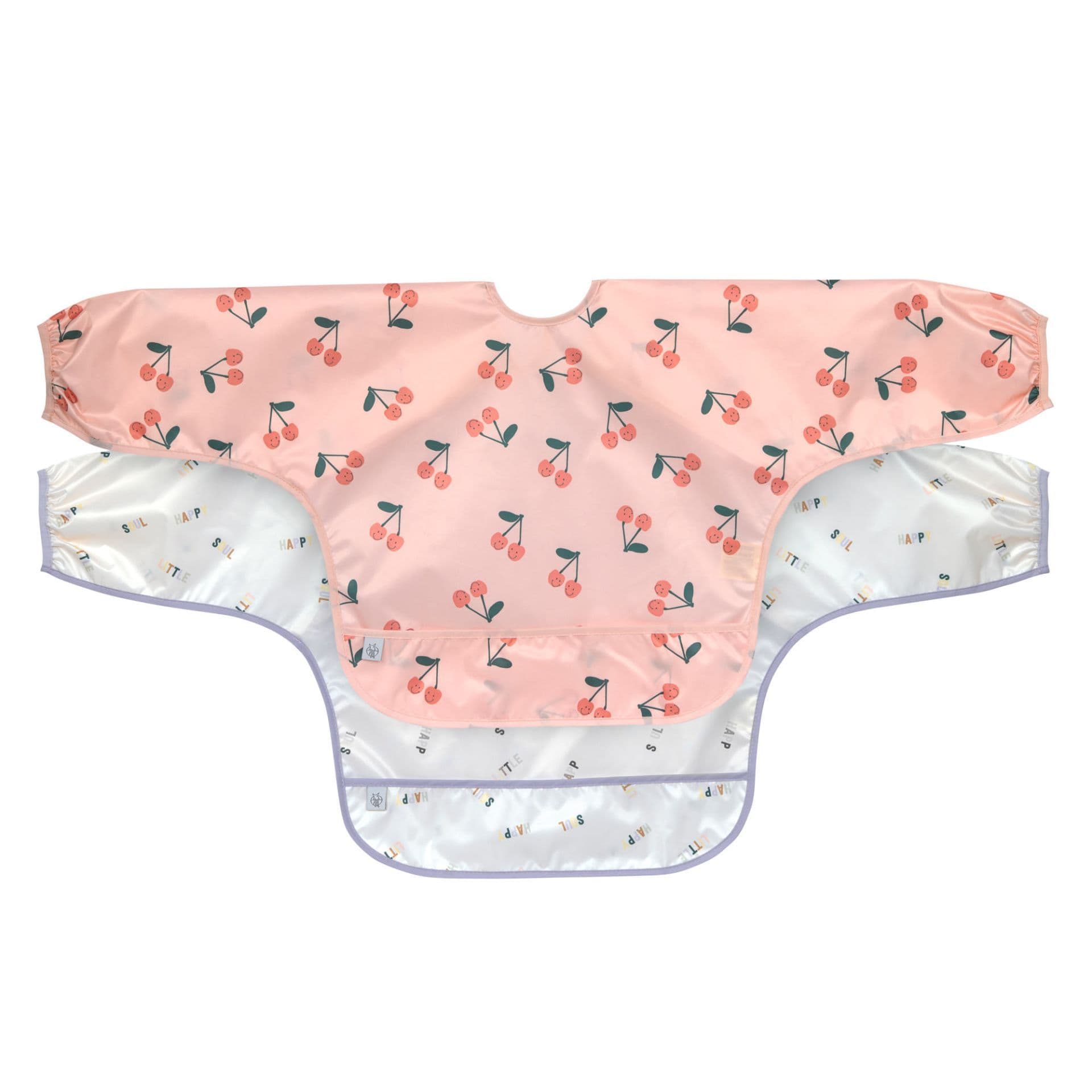 Lot de 2 bavoirs manches longues - Happy Fruits Cerise