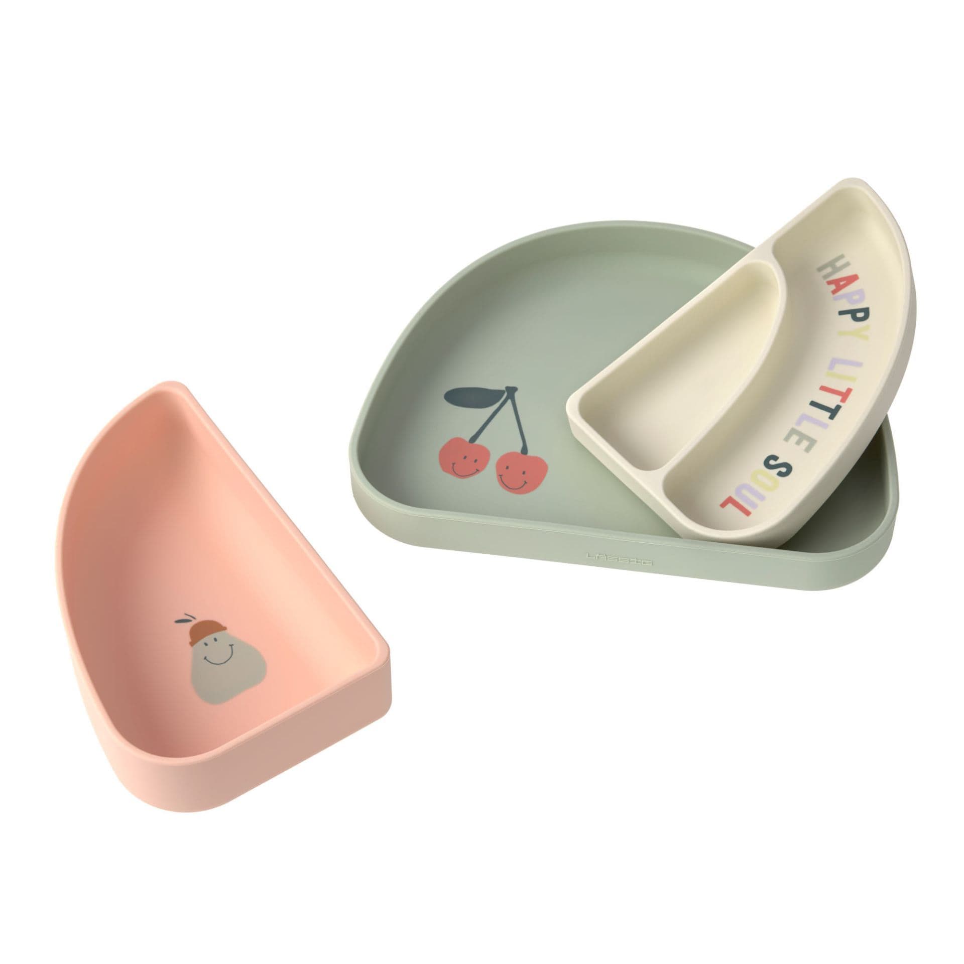 Set de vaisselle en silicone - Happy Fruits, cerise